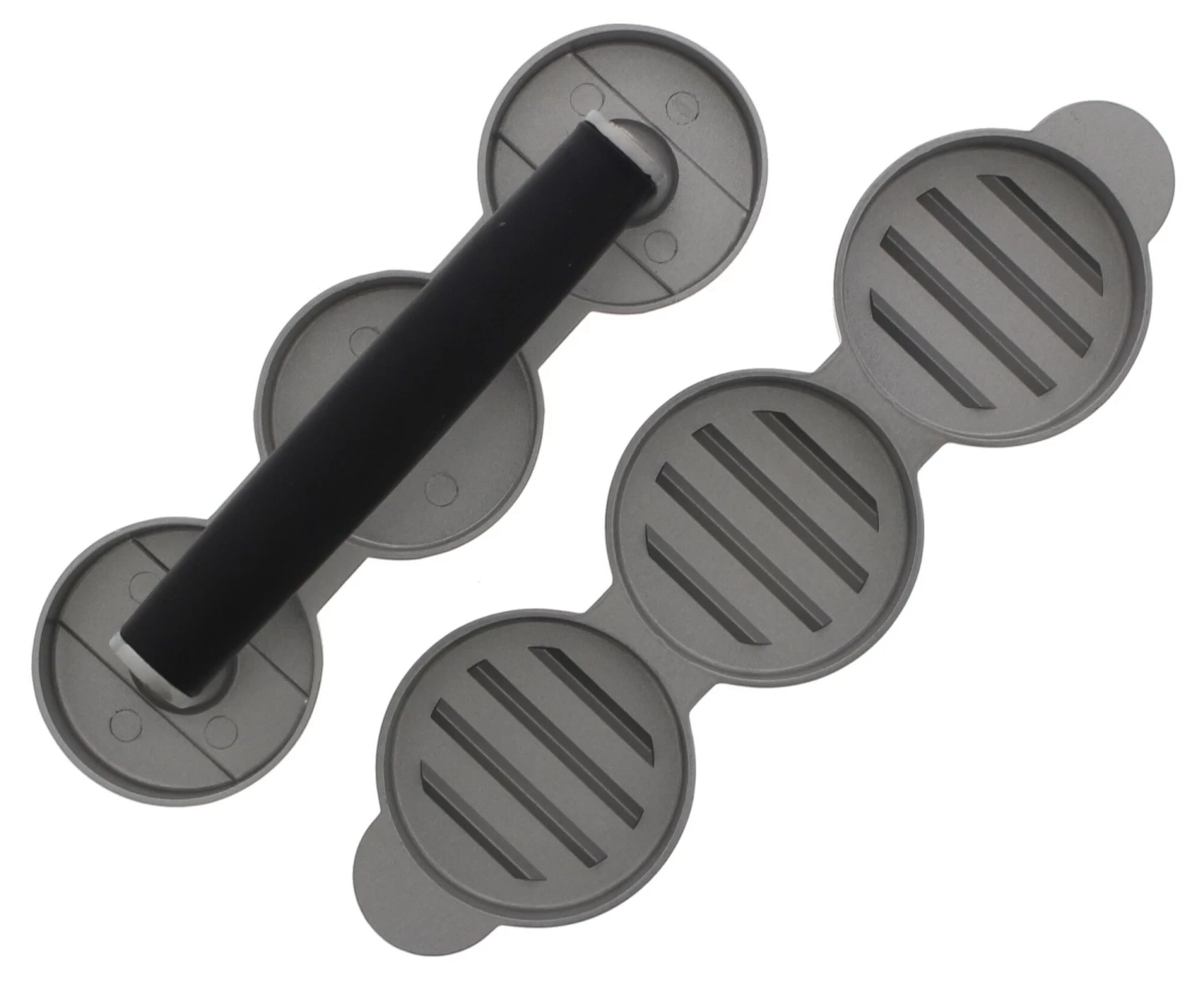 Point-Virgule Drievoudige Hamburgerpers ø 6,8 Cm Grijs-zwart 2 Point-Virgule Drievoudige Hamburgerpers ø 6,8 Cm Grijs-zwart - Afbeelding 2