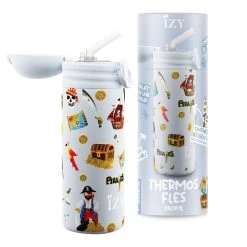 IZY Kids Drinkfles 350 Ml Blue Pirates Rvs -Keuken Verkoop blue pirates 350ml kids bottle v5