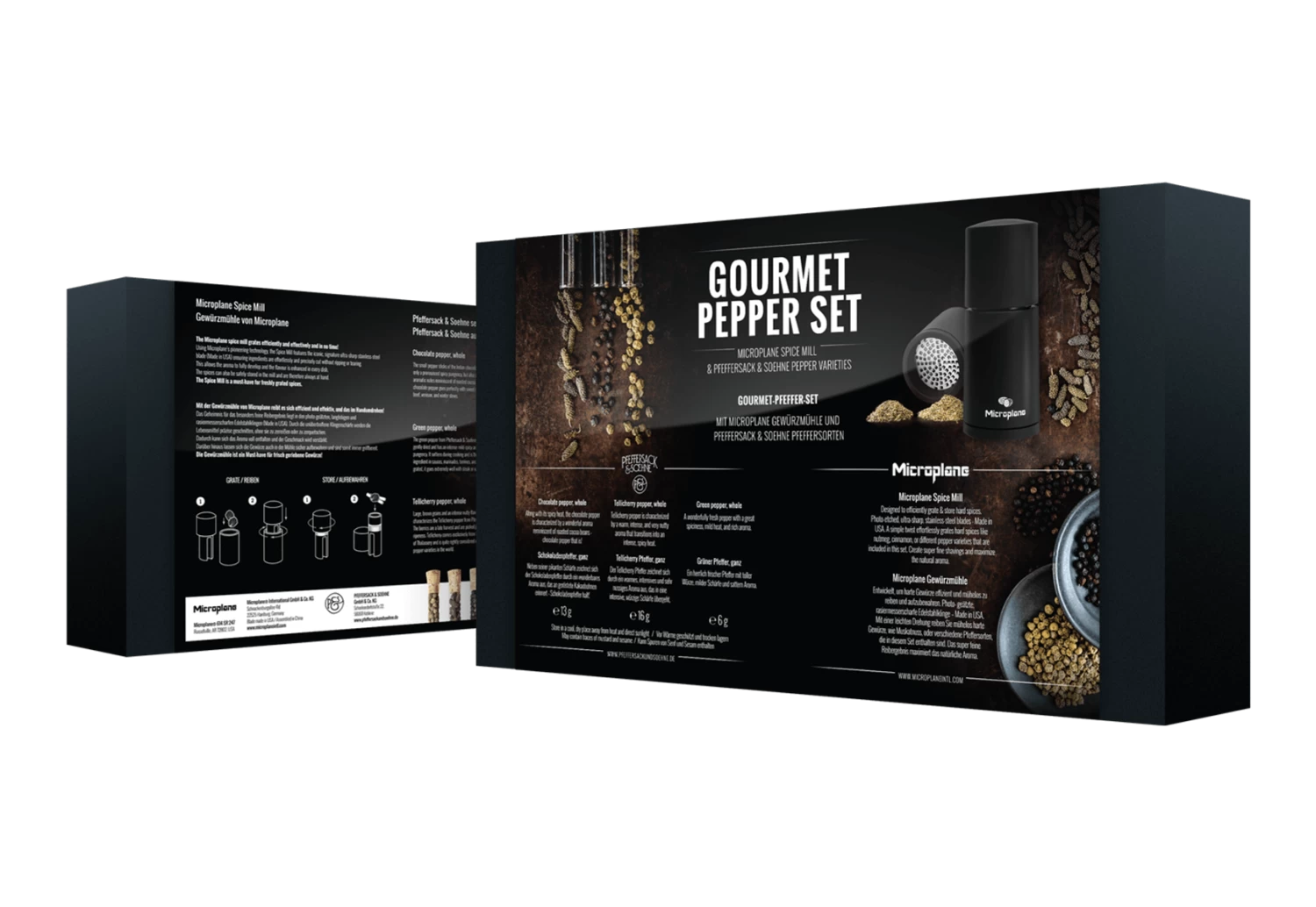 Microplane Kruidenmolen Met 3 Soorten Peper Staal Zwart 2 Microplane Kruidenmolen Met 3 Soorten Peper Staal Zwart - Afbeelding 2