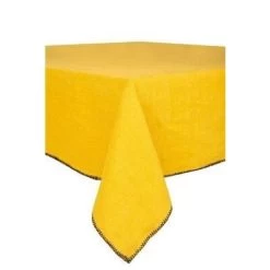 Haomy Letia Tafelkleed 170 X 170 Cm Linnen Saffraan