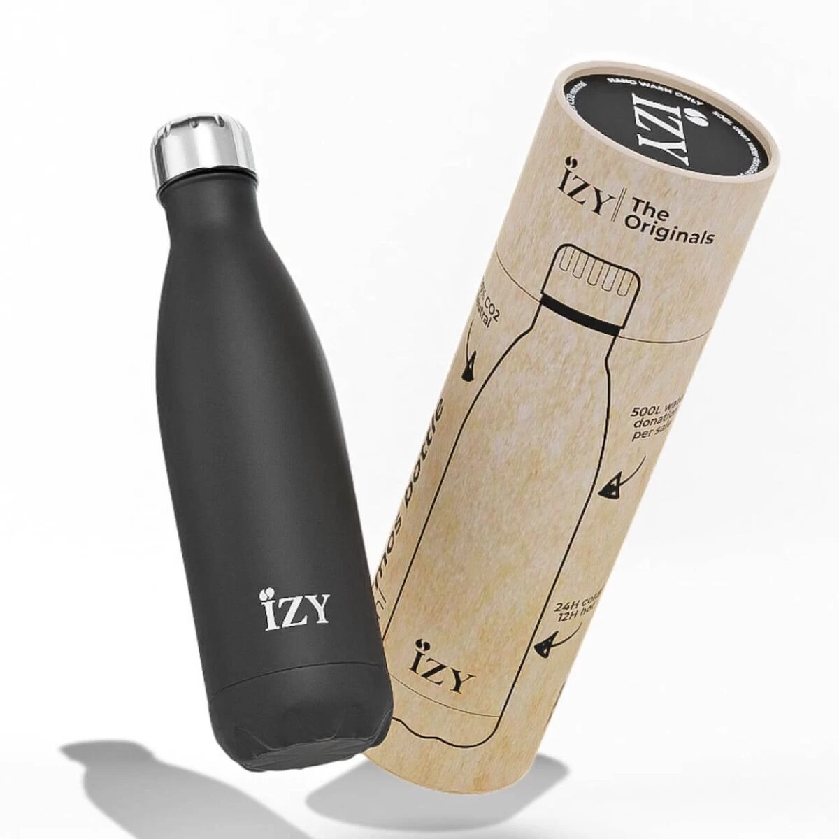IZY Bottles Drinkfles 500 Ml Matt Black Rvs 2 IZY Bottles Drinkfles 500 Ml Matt Black Rvs - Afbeelding 2
