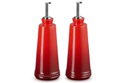 Le Creuset Olie- En Azijnset 300 Ml Aardewerk Kersrood 2-delig