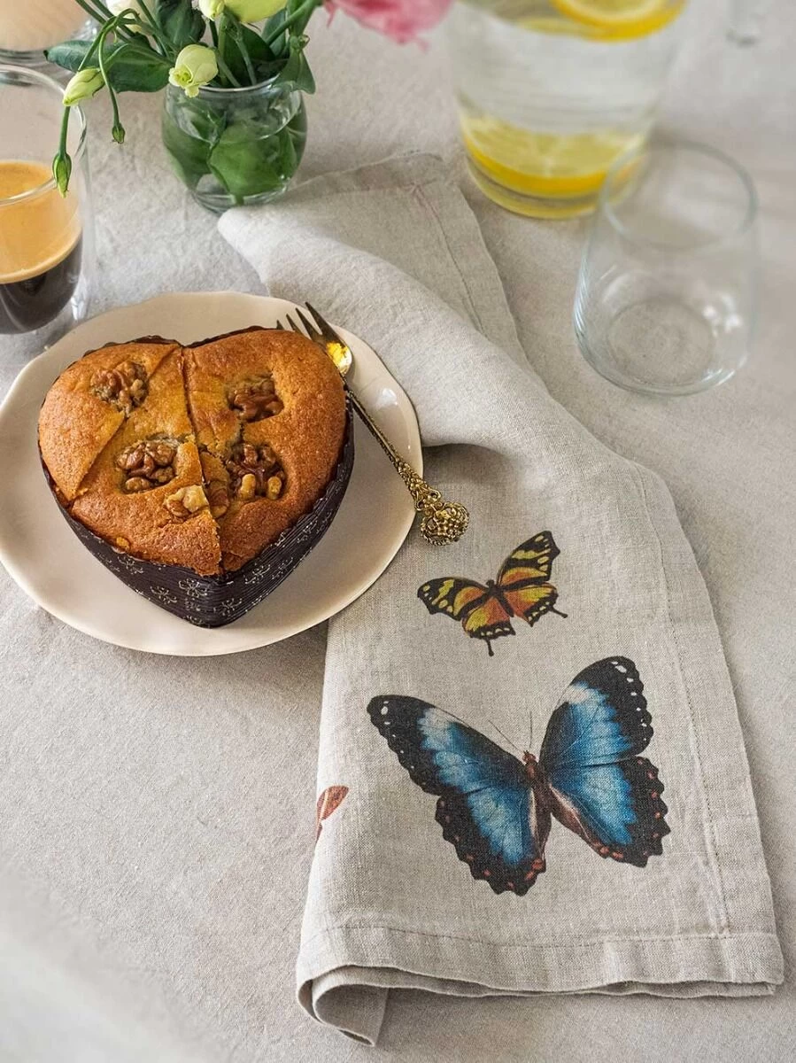 Oldenhof Flying Butterflies Servet 45 X 45 Cm Linnen 6 Stuks 2 Oldenhof Flying Butterflies Servet 45 X 45 Cm Linnen 6 Stuks - Afbeelding 2