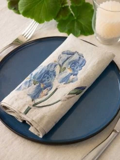 Oldenhof Garden Flowers Servet 45 X 45 Cm Linnen 6 Stuks -Keuken Verkoop linoroom napkins flowers vertical lr 20