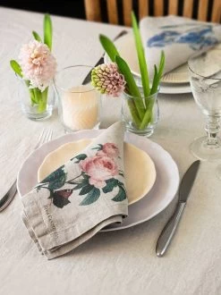 Oldenhof Garden Flowers Servet 45 X 45 Cm Linnen 6 Stuks -Keuken Verkoop linoroom napkins flowers vertical lr 7