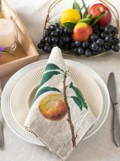 Oldenhof Fruits Servet 45 X 45 Cm Linnen 6 Stuks -Keuken Verkoop linoroom napkins fruits vertical lowr14