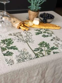 Oldenhof Herb Coreander Placemat 35 X 48 Cm Linnen 2 Stuks