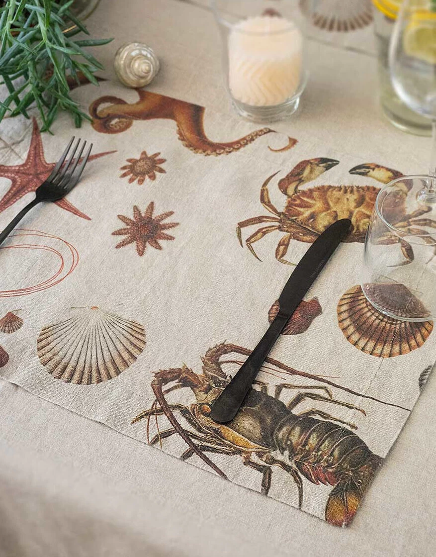 Oldenhof Sea Animals Placemat 35 X 48 Cm Linnen 2 Stuks 1 Oldenhof Sea Animals Placemat 35 X 48 Cm Linnen 2 Stuks