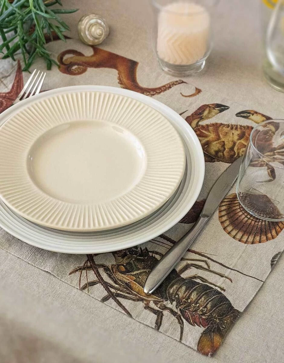 Oldenhof Sea Animals Placemat 35 X 48 Cm Linnen 2 Stuks 2 Oldenhof Sea Animals Placemat 35 X 48 Cm Linnen 2 Stuks - Afbeelding 2