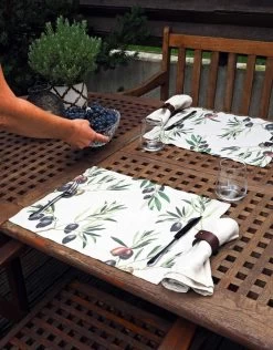 Oldenhof Olives Placemat 35 X 48 Cm Linnen 2 Stuks -Keuken Verkoop olive print linen placemats 5