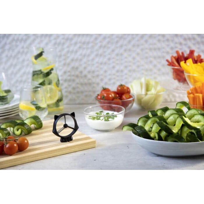 Peleg Curly Cat Groentesnijder ø 6,8 Cm Kunststof En Rvs Zwart - Afbeelding 4