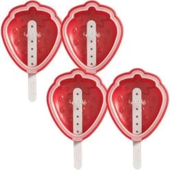 Lekue Lékué Fun & Sun Ijsvorm Aardbei Silicone Rood 4 Stuks