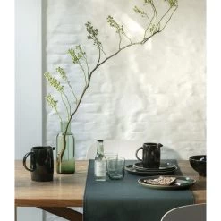 Finesse Monaco Tafelloper 140 X 45 Cm Kunstleer Chocolate -Keuken Verkoop univ 1 3 4